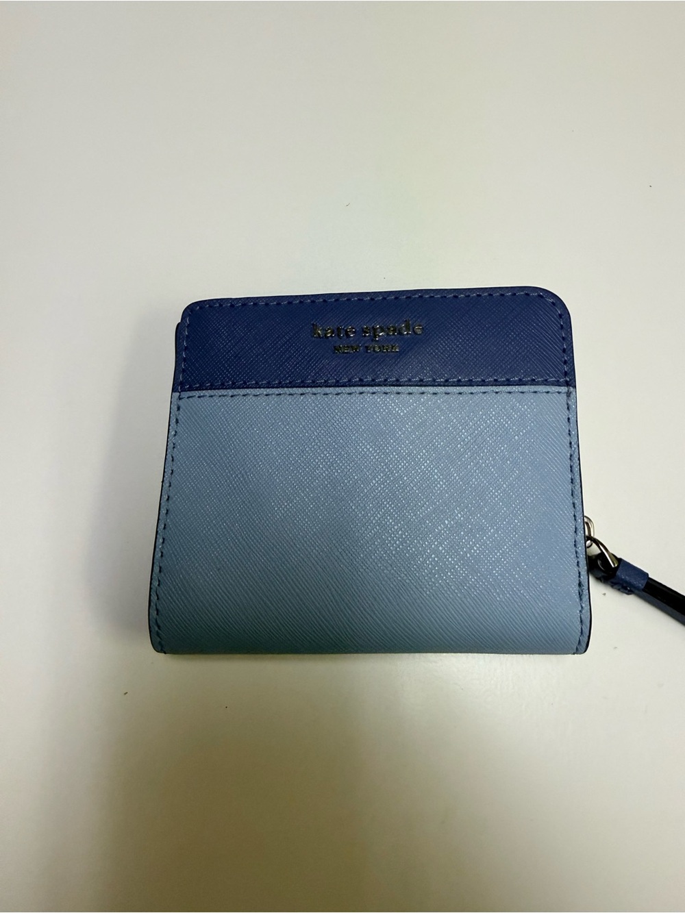 kate spade Two-Tone Blue Saffiano Zip Wallet